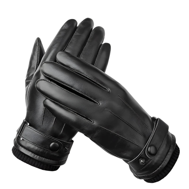 Men's Genuine Sheepskin Gloves Warm Fleece Touch Screen