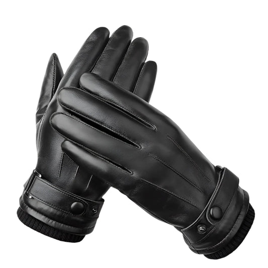 Men's Genuine Sheepskin Gloves Warm Fleece Touch Screen