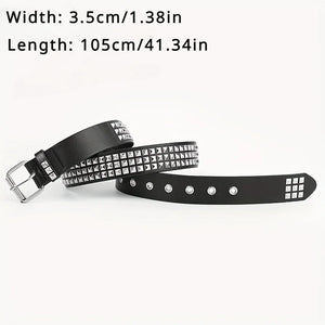 Square Bead Rivet Belt Pyramid For Men and Women Punk