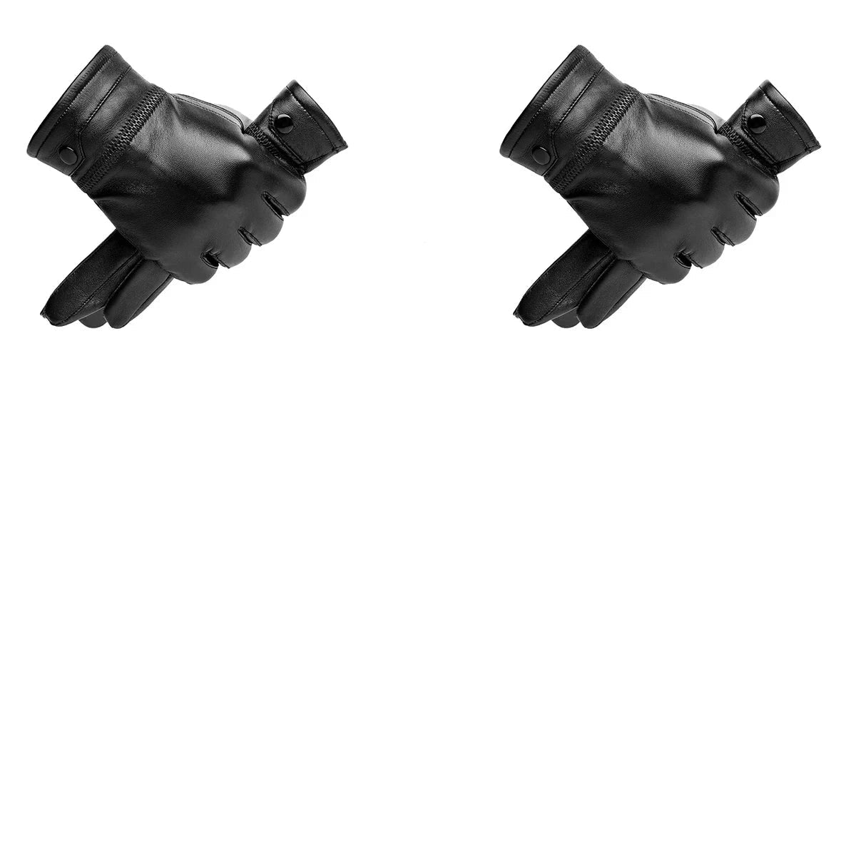 Men's Genuine Sheepskin Gloves Warm Fleece Touch Screen