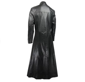 Men's Black Genuine Leather Full Length Coat