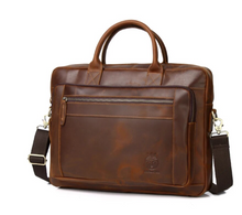 Cargar imagen en el visor de la galería, Men&#39;s Genuine Leather Handbags Laptop Bag Travel Messenger Bag
