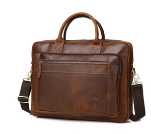 Men's Genuine Leather Handbags Laptop Bag Travel Messenger Bag