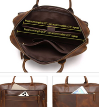 Cargar imagen en el visor de la galería, Men&#39;s Genuine Leather Handbags Laptop Bag Travel Messenger Bag
