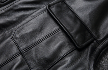 Load image into Gallery viewer, Men&#39;s Black Genuine Leather Biker Vest
