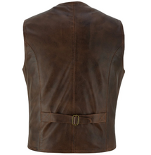 Load image into Gallery viewer, Men&#39;s Vintage Brown Sheep Leather Vest
