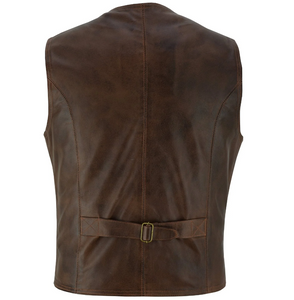 Men's Vintage Brown Sheep Leather Vest