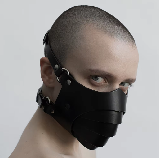 Leather Face Mask Cosplay Punk Hood