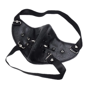 Gesichtsmaske aus echtem Leder mit Mundknebel Bondage