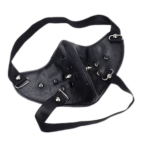 Gesichtsmaske aus echtem Leder mit Mundknebel Bondage