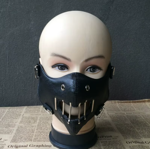 Leather Face Mask Cosplay Hood