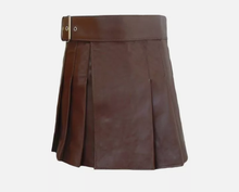 Load image into Gallery viewer, Men&#39;s Brown Genuine Leather Kilt
