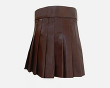 Load image into Gallery viewer, Men&#39;s Brown Genuine Leather Kilt
