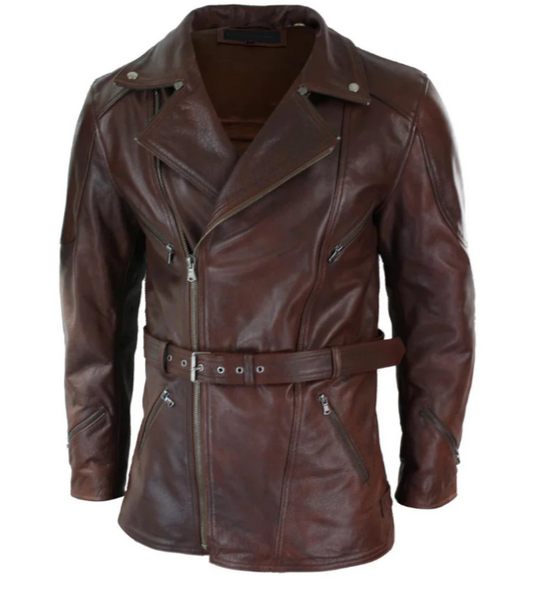 Blouson Biker Homme Noir Brando En Cuir Premium