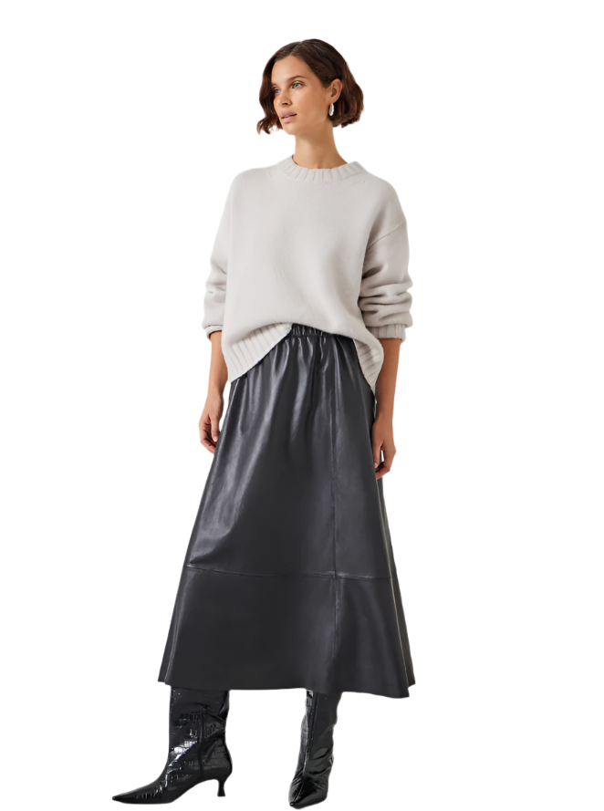 Damen Echtes Leder Roter Minirock Clubwear