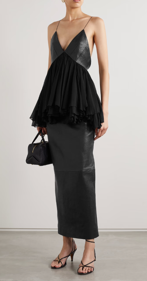 Damen Echtes Leder Roter Minirock Clubwear