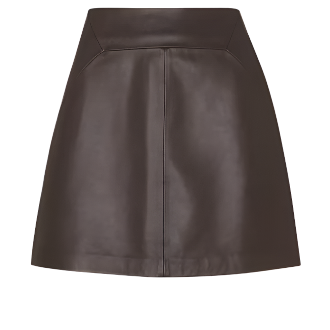 Damen Echtes Leder Roter Minirock Clubwear