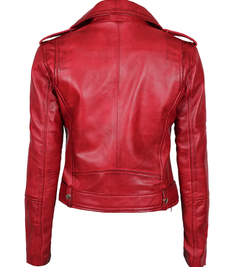 Damen Tan echte Lederjacke