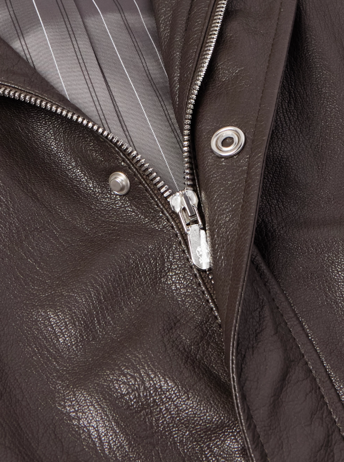 Men's Brown Leather Bomber Jacket