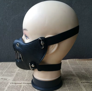 Leather Face Mask Cosplay Hood