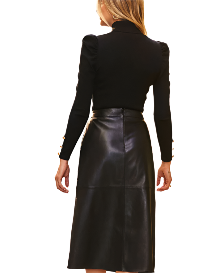 Damen Echtes Leder Roter Minirock Clubwear