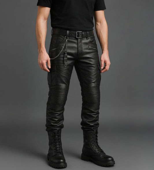 Men's Black Sheep Leather Cargo Pants