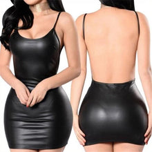 Charger l&#39;image dans la galerie, Women&#39;s Sexy Leather Dress Backless Club Party Short Dress
