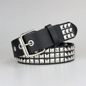 Square Bead Rivet Belt Pyramid For Men and Women Punk