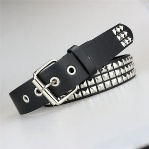 Square Bead Rivet Belt Pyramid For Men and Women Punk