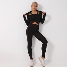 Cargar imagen en el visor de la galería, 3PCS Yoga Set Seamless Sport Set Women Gym Clothing Tracksuit
