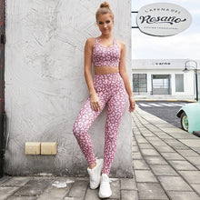 Indlæs billede til gallerivisning Workout Leggings Sports Leopard Suits Yoga Set Women
