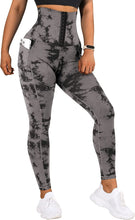 Laden Sie das Bild in den Galerie-Viewer, Women&#39;s Yoga Sports Patchwork Pocket Tie-dye Leggings
