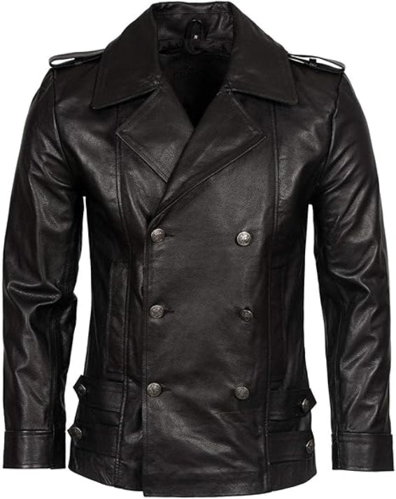Men's Leather Double Breasted Jacket