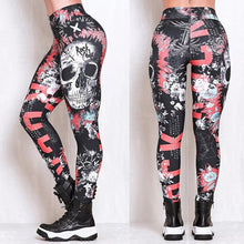 Cargar imagen en el visor de la galería, Women&#39;s Fashion Skull Witch Print Leggings
