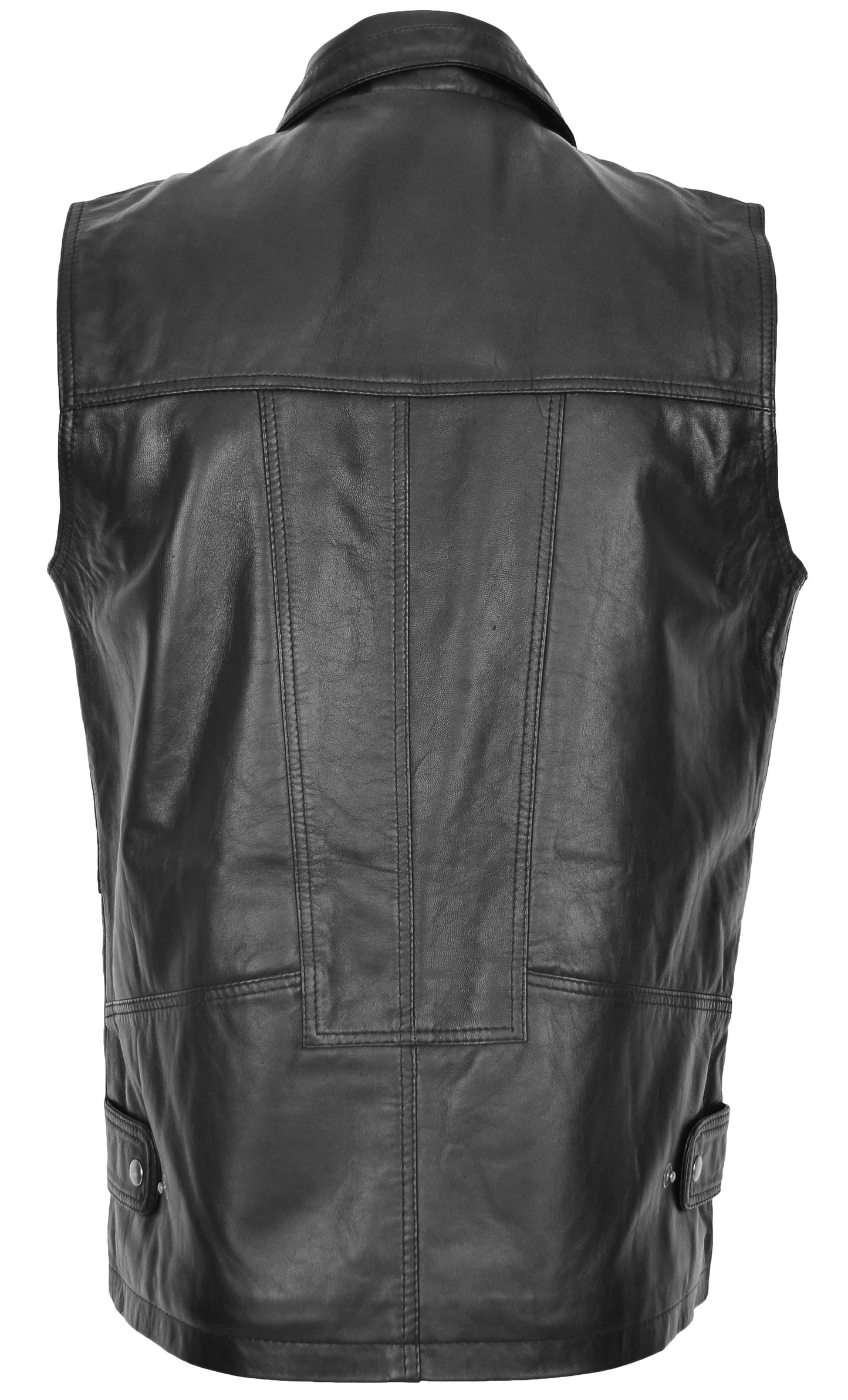 Men's Black Leather Vest