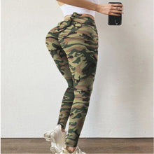 Cargar imagen en el visor de la galería, Bow Knot Cutout Skinny Camouflage Print High Waisted Belly Lifting
