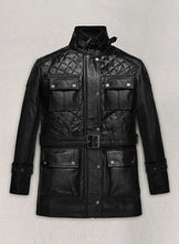 Load image into Gallery viewer, VICTORIA BECKHAM Black Leather Coat Jacket
