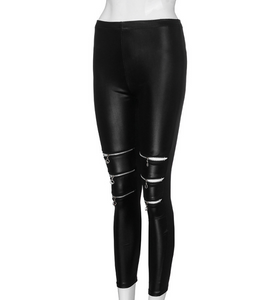 Women Fashion High Zippers Leggings