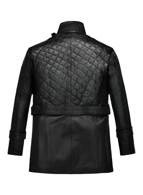 Women's Black Leather Coat Jacket