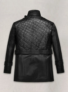 VICTORIA BECKHAM Black Leather Coat Jacket