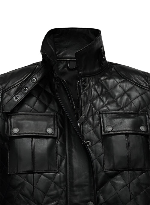 Women's Black Leather Coat Jacket