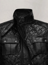 Indlæs billede til gallerivisning VICTORIA BECKHAM Black Leather Coat Jacket
