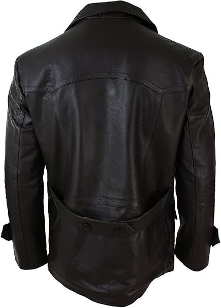 Schwarze Premium-Leder-Brando-Bikerjacke für Herren