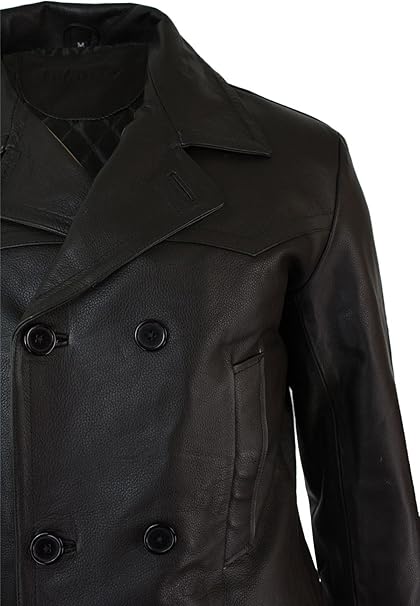 Schwarze Premium-Leder-Brando-Bikerjacke für Herren