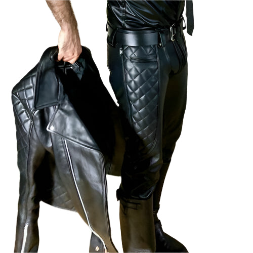 Men's Sheep Leather Quilted Jacket