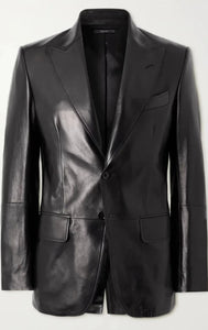 Men's Black Genuine Lambskin Blazer Jacket