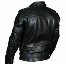 Lataa kuva Galleria-katseluun, Men&#39;s Black Premium Leather Brando Biker Jacket
