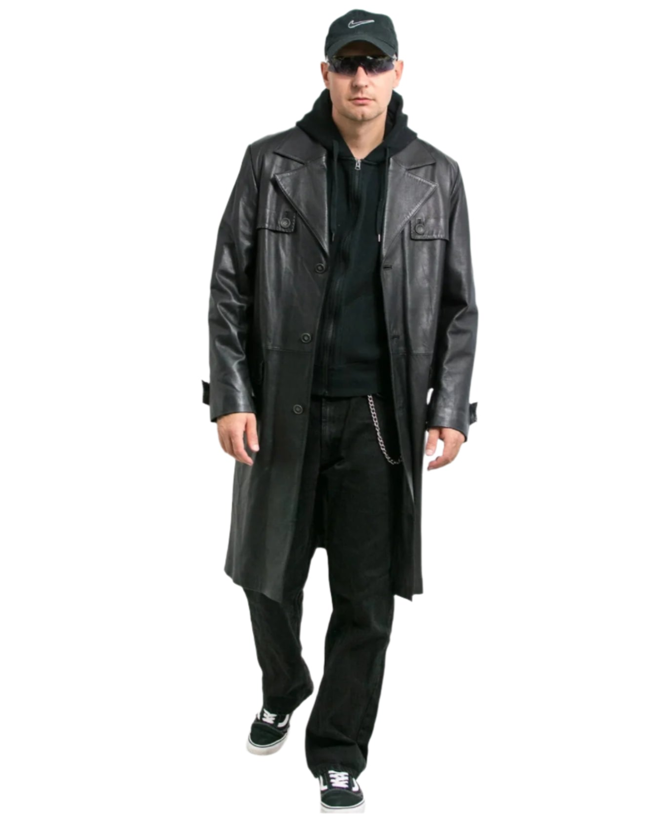 Leather Trench Coat For Men's