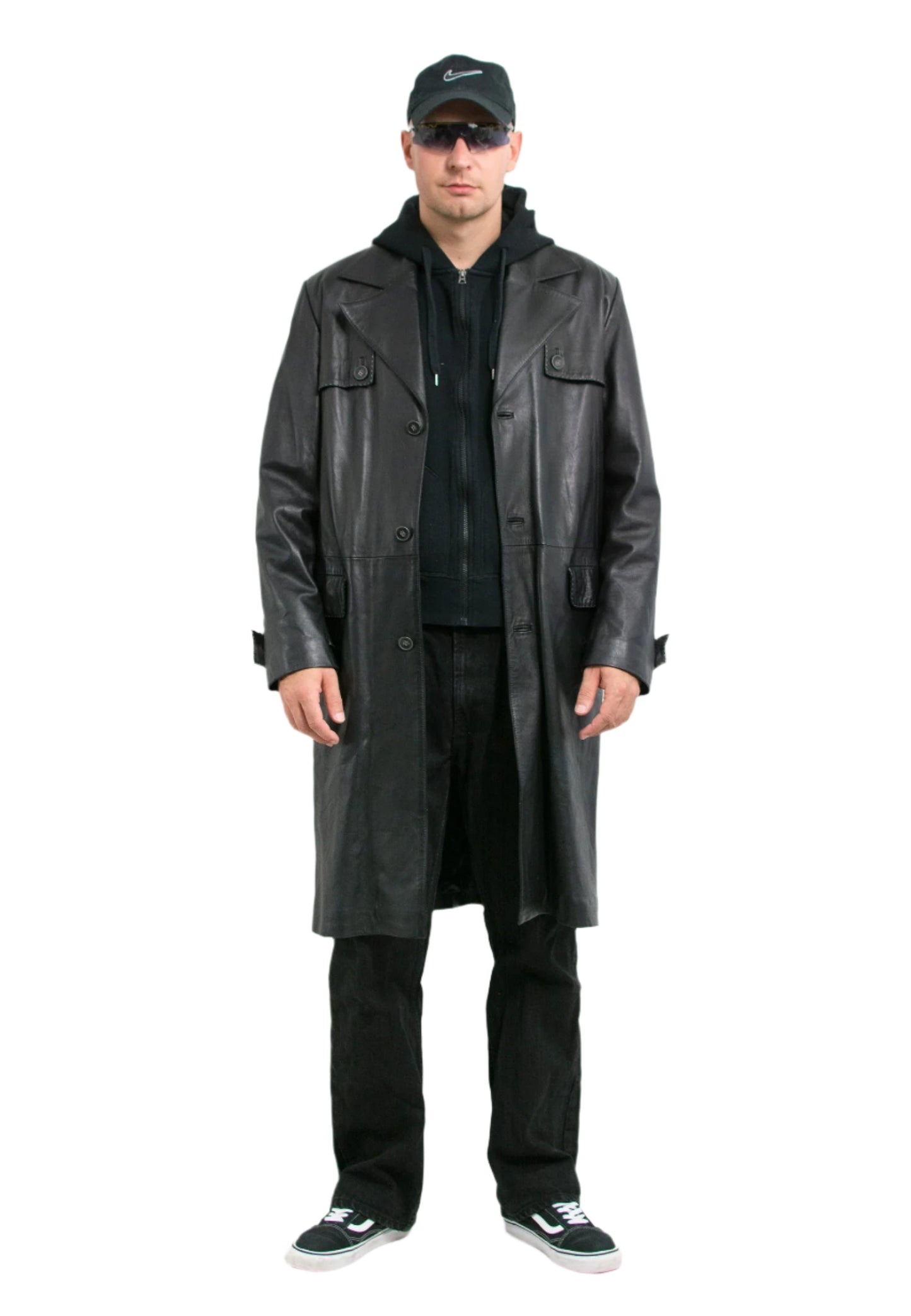 Leather Trench Coat For Men's