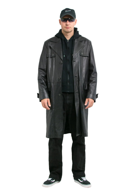 Leather Trench Coat For Men's